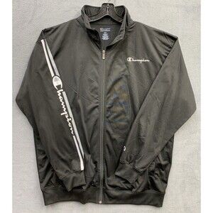 Champion Track Jacket Men’s 3XLT Black White Embroidered Logo Full Zip Workout